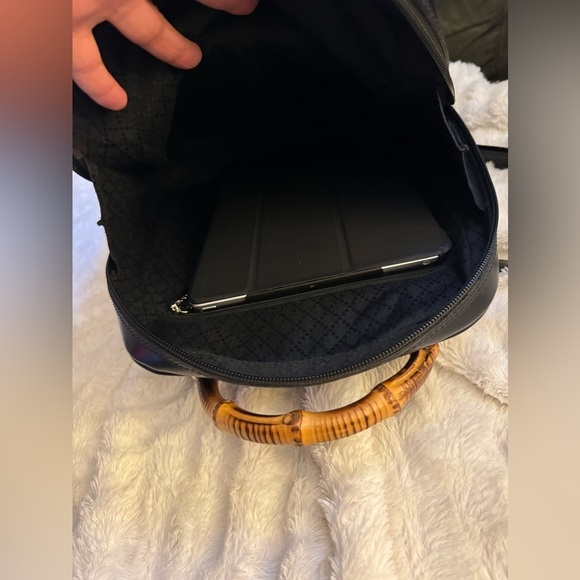 GUCCI Authentic Bamboo Patent Nylon One Strap Sling Backpack - Picture 16 of 16